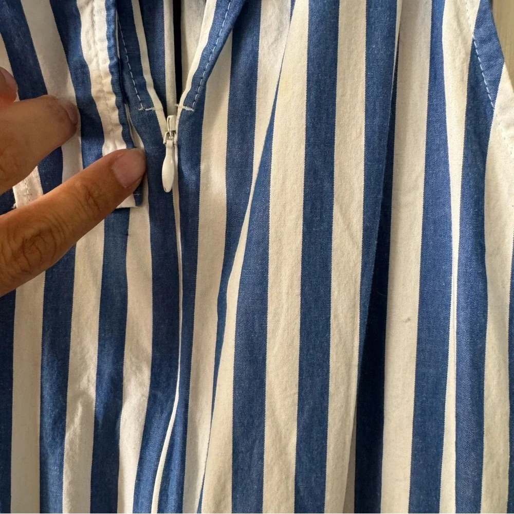 J.Crew Blue White Stripe Halter Jumpsuit‎ Coastal Nautical Size 2